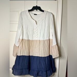 CALSTYLE Boho Chic Colorblock Tunic / Dress